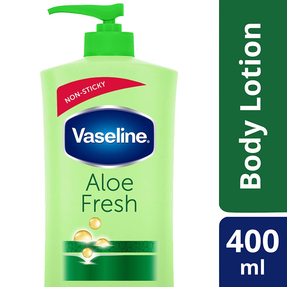 Vaseline Intensive Care Aloe Fresh Body Lotion, With 100% Aloe Extract, Non Greasy, Non -Sticky Formula For Hand & Body, 400 ml