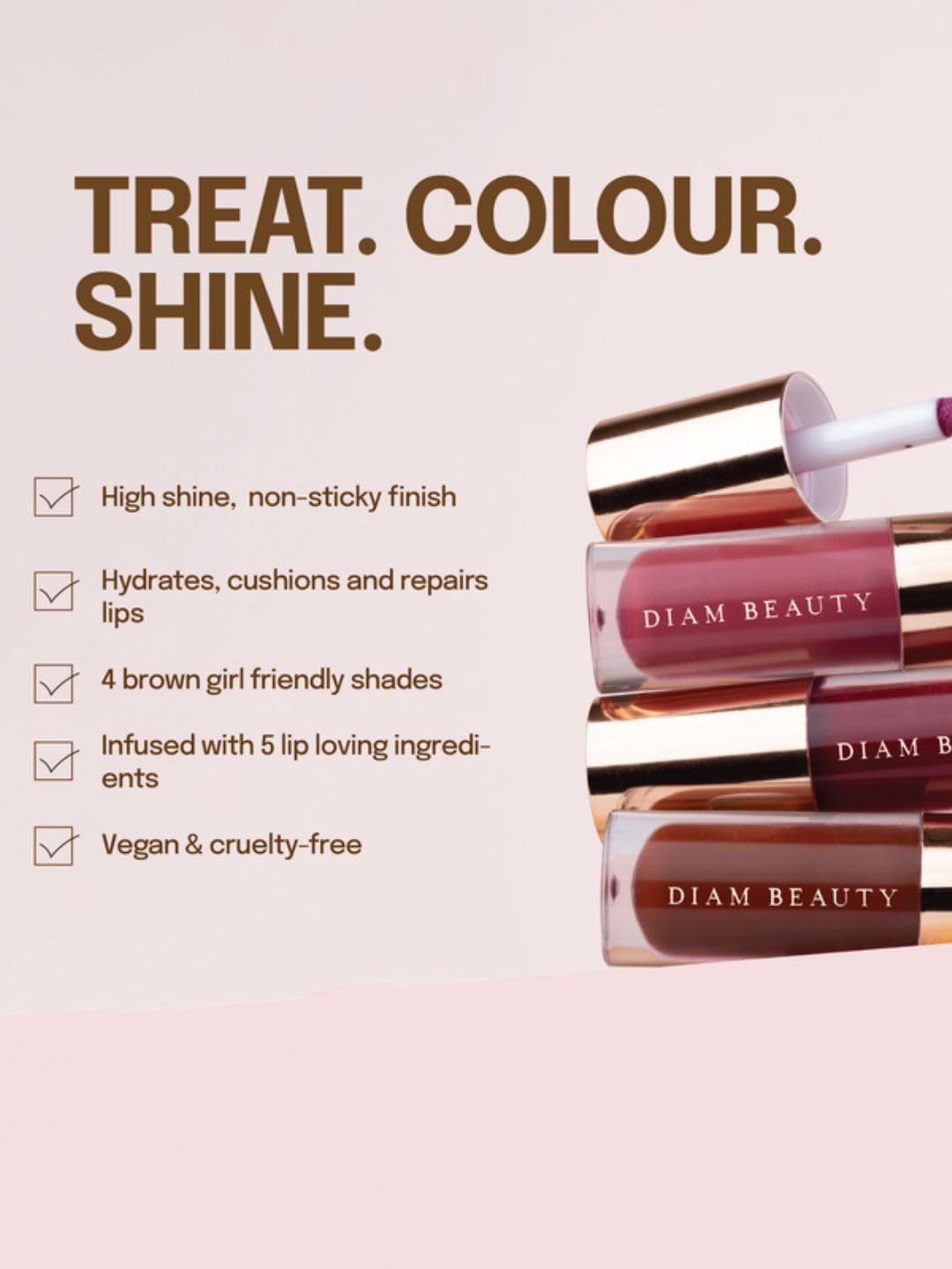 Diam Beauty Love Potion Lip Oil, Lip Gloss for Women - Long Lasting, Glittery, Natural Organic Lip Makeup, Unique Lip Gloss Formula - Milkshake (5ml)