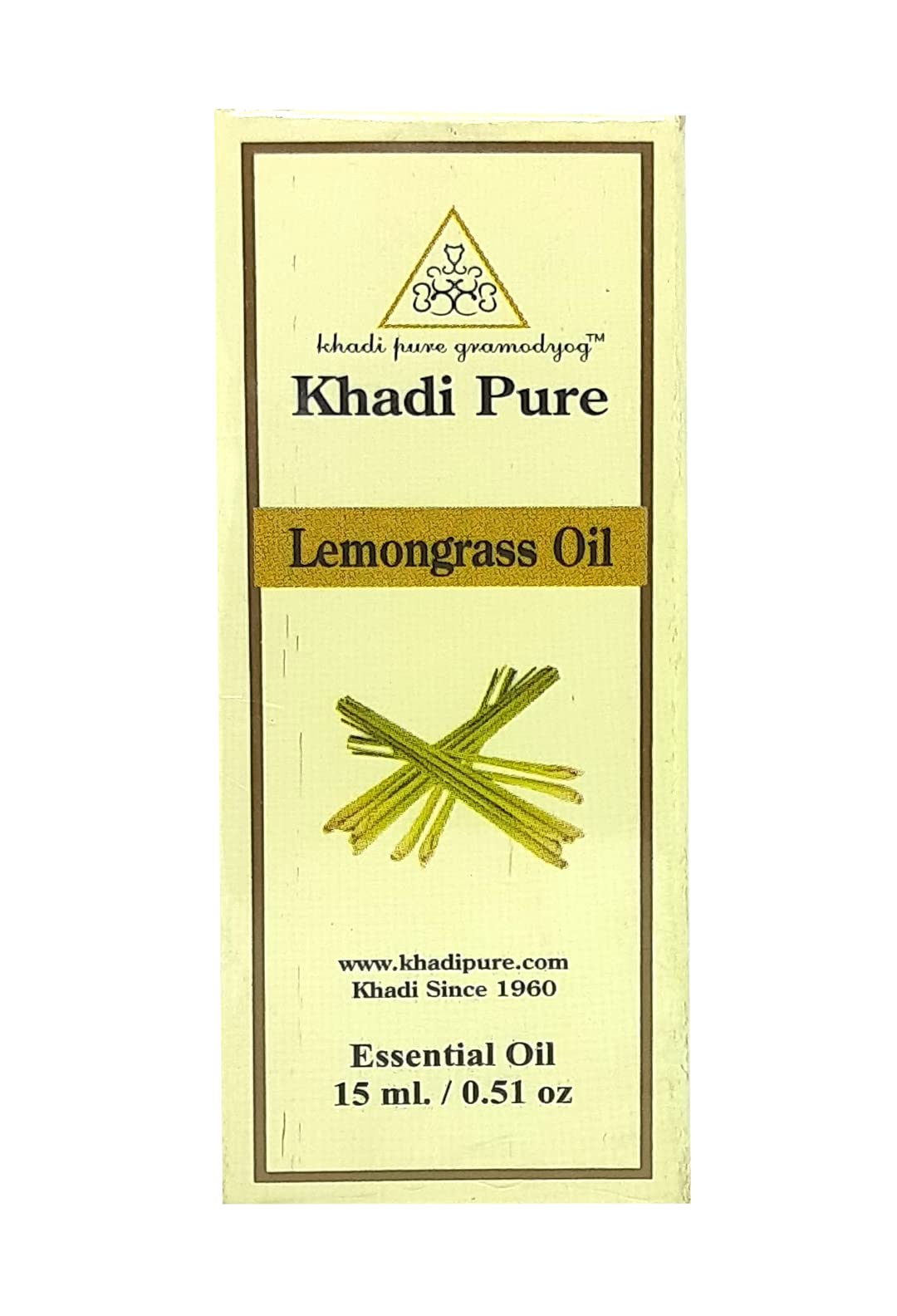 Khadi Pure Herbal Lemongrass Essential Oil, 15 ml,Black,KPLMNGRSEOX1