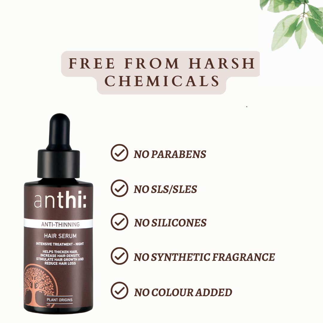 Anthi: Anti-Thinning Hair Serum, Thickening and Growth Stimulating Treatment, Plant-Origins Intensive Serum, 40 Ml, 120 Grams