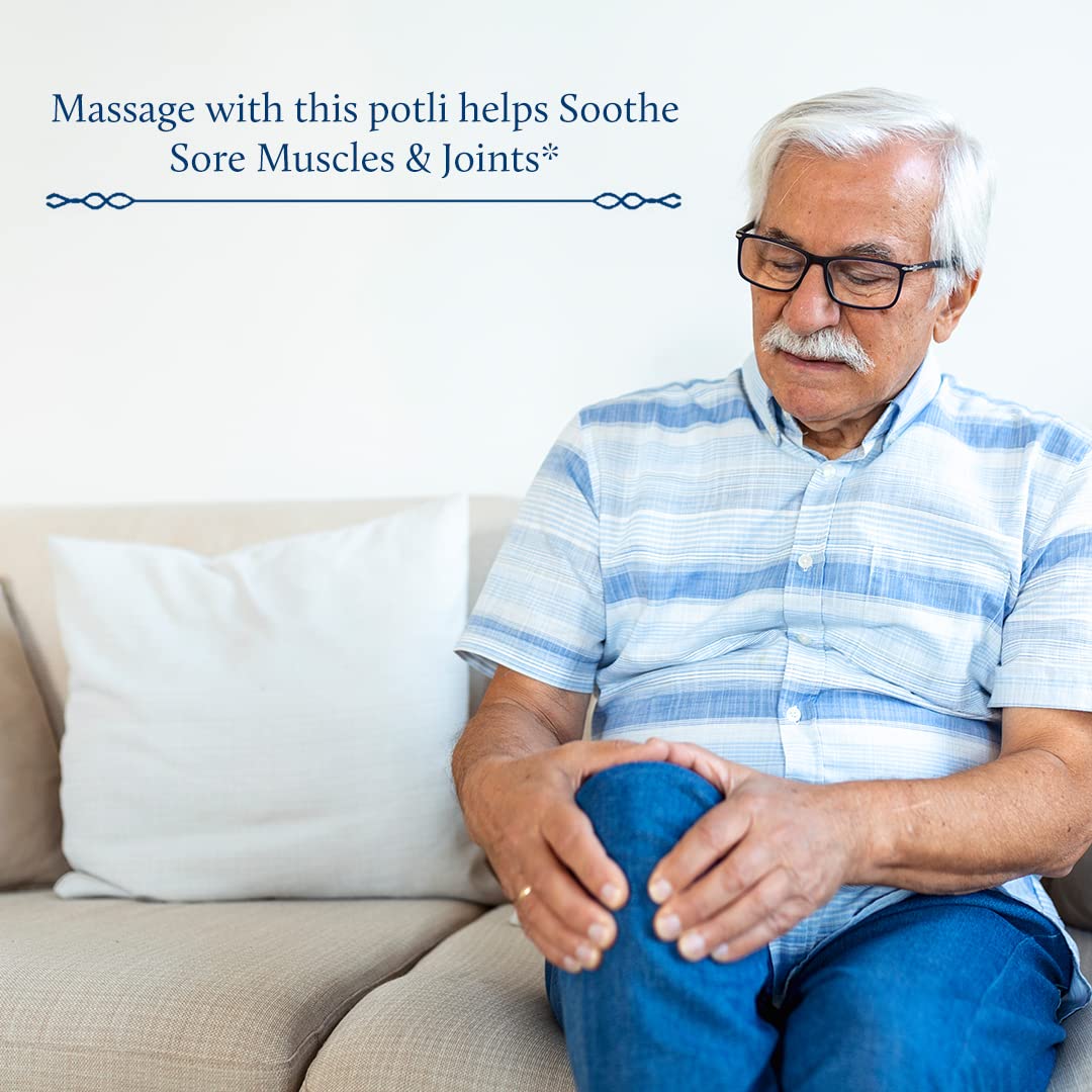 Blue Nectar Ayurvedic Herbal Compress Potli with Neem & Turmeric | Natural Pain Relief Ingredients for Joint Pain, Body Pain, Legs Pain and Back Pain Relief 175g