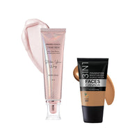 FACESCANADA Rose Glow Kit | Rose Gold Strobe Cream (30Ml) + Warm Sand All Day Hydra Matte Mini Foundation (18Ml) | Full Coverage Makeup Kit For All Skin Type Women (Combo Pack Of 2)