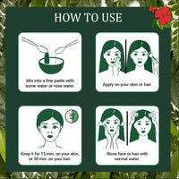INDUS VALLEY Bio Organic Natural Hibiscus Powder For Dry Hair| Rosa-Sinensis With Herbal Henna Powder Set Of 2 For Hair Care (100G*3=300G), 2 Count