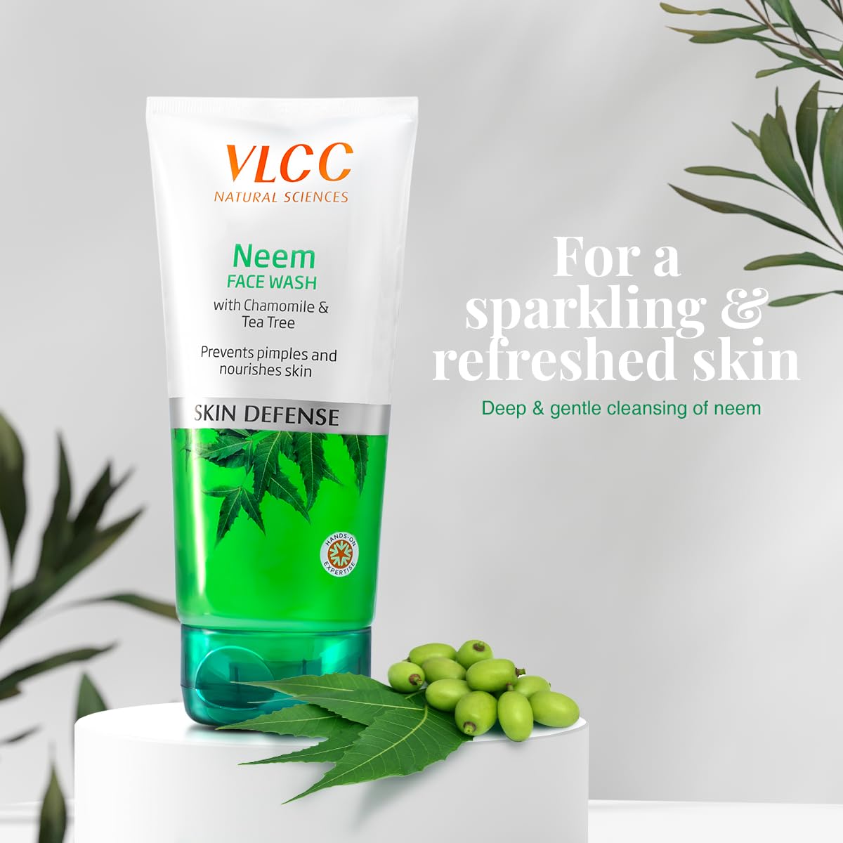 VLCC Neem Face Wash - 150ml X 2 | Buy One Get One (300ml) | Fights Acne, and Pimples | Soothe Skin Inflammation and Irritation | With Neem, Chamomile, Tea Tree, Eucalyptus & Carrot seed.