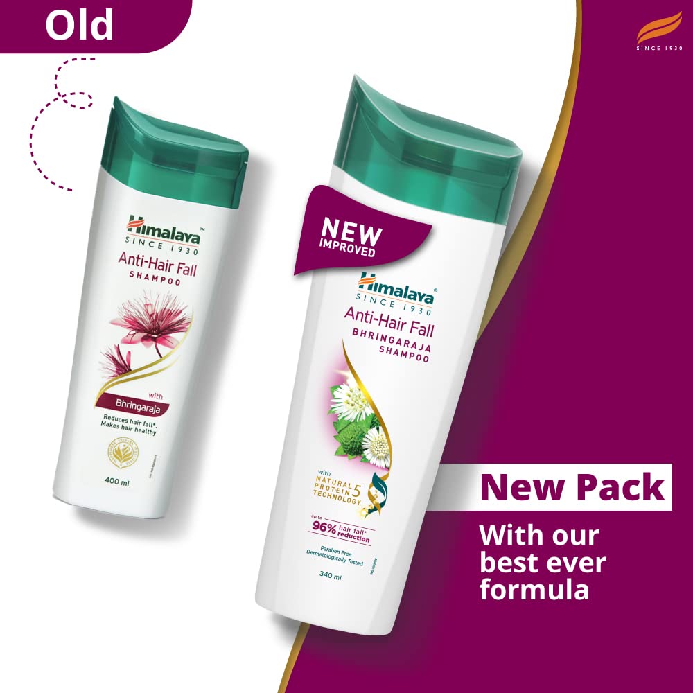 Himalaya Anti-Hair Fall Bhringaraja Shampoo, Reduces Hair Fall, Makes Hair Healthy, With Bhringaraja & Palasha,for men and women, 340ml