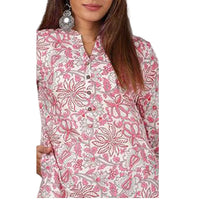 in. fuse by Shoppers Stop Mandarin Neck Printed Cotton Women Straight Fit Kurta