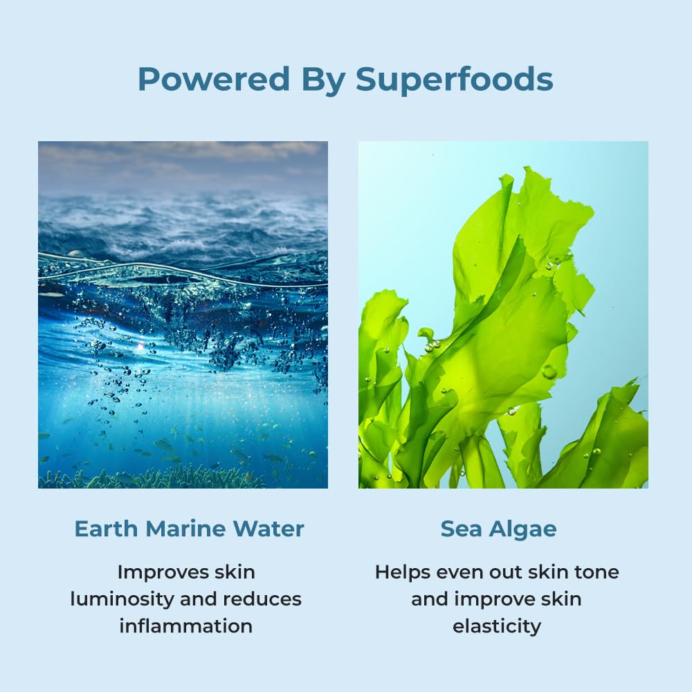 Naturali Aqua Hydrating Gel Moisturiser | With Superfoods Earth Marine Water & Sea Algae | Locks Skin Moisture | Keeps Skin Fresh & Dewy | Paraben-free | For Normal to Dry Skin | Lightweight, Absorbs Quickly | Best Hydrating Moisturiser | 50ml