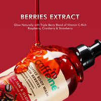 mCaffeine Coffee Body Wash With Berries | Tan Removal & Deep Cleansing | Vitamin C Rich Berries for Glowing Skin | Nourishes & Softens Skin | Fruity Fragrance Shower Gel for Men & Women - 300ML