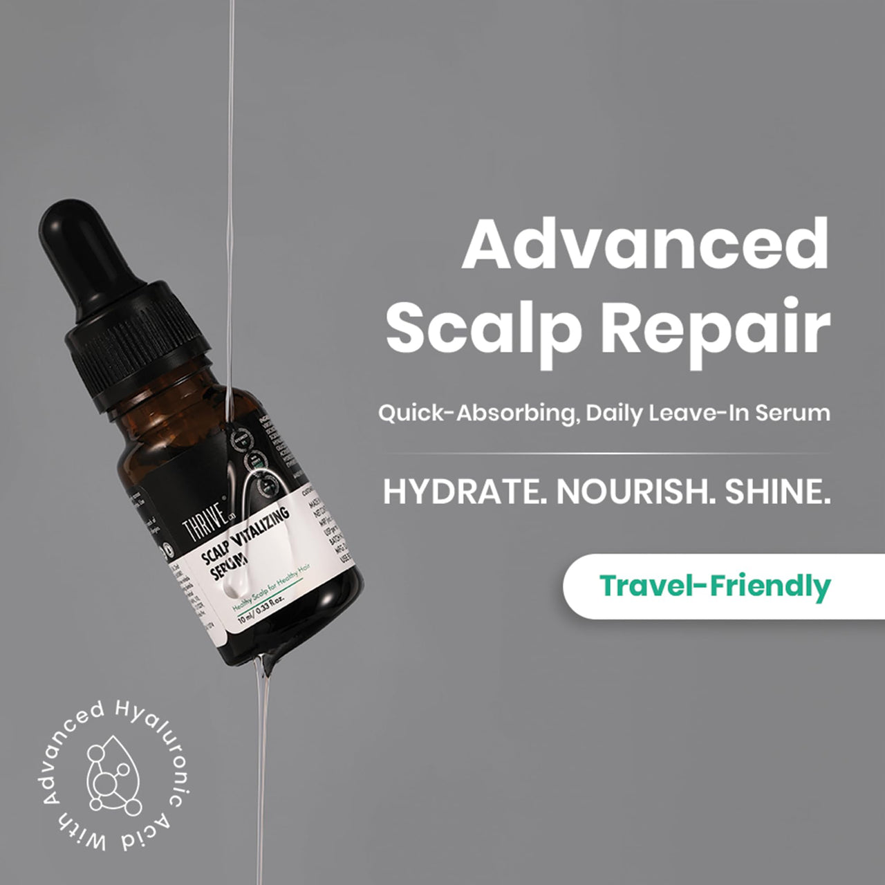 ThriveCo Scalp Vitalizing Serum | Tightens Scalp Skin, Combats Inflammation, Gives Hydration, Prevents Hair Breakage & Promotes Hair Growth & Strength | For Men & Women | Travel-Friendly (10 ml)