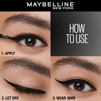 Maybelline New York Pencil Matte Finish Eyeliner, Intense Eyeliner, Long-lasting, Felt-tip Applicator, Line Tattoo High Impact Liner, Black (Pack of 2)