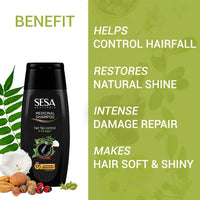 SESA Ayurvedic Hair Oil 200Ml + Ayurvedic Medicinal Shampoo 200Ml Combo Pack Control Hair Fall Nourishes Scalp Help Hair Growth For Men & Women