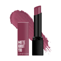 Hilary Rhoda Matte About You Lipstick | Long Lasting & Highly Pigmented Lipstick | Glides Smoothly | Matte Finish | One Stroke Application | Cruelty-Free & Vegan - 3g (Divine Wine - Shade 09)