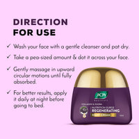 Joy Night Cream with Collagen, Jojoba, Shea Butter & Gotu Kola For Overnight Skin Repair | Ultra Light & Non Greasy Face Cream for Renewing Tired Skin & Prevent Premature Ageing 50ml