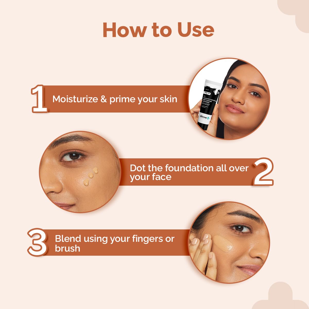 The Derma Co . 1% Hyaluronic Hydrating High Coverage Luminous Foundation Cream With Spf 40 Pa+++ For 12 Hour Long Stay Oil Control | For All Skin Types & Even Skin - 18Ml (04 Caramel, 18Ml), 1 Count
