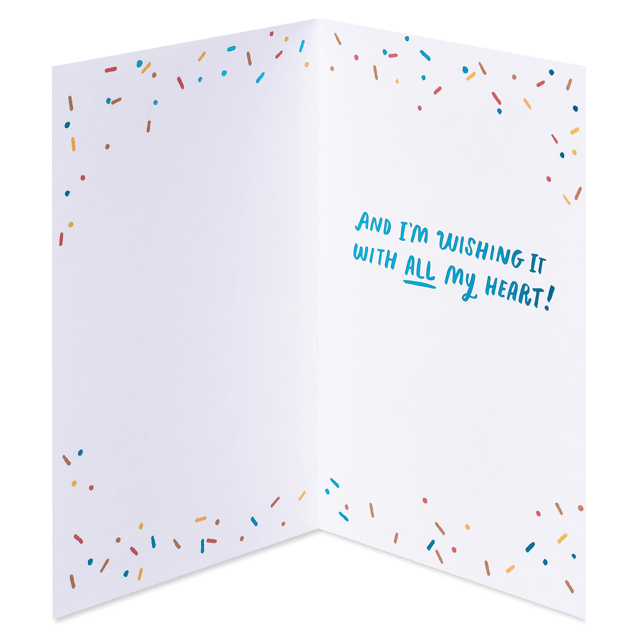American Greetings Half-Birthday Card (All My Heart) Lettering with Sprinkles