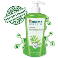 Himalaya Purifying Neem Face Wash, 400ml and Himalaya Herbals Neem and Turmeric Soap, 125gm (Pack of 4) with Value Pack Save Rs.20