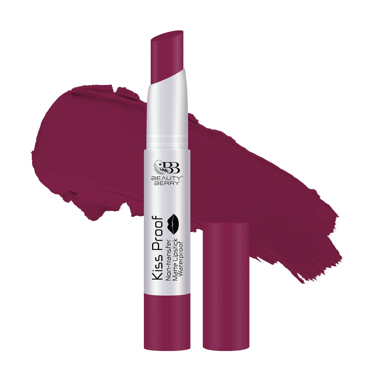 Beauty Berry Plum Pretty Matte Lipstick | Highly Pigmented, Long Lasting, Non-Drying, Non-Transfer, Waterproof, Smudge Proof