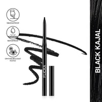 FLiCKA Breathtaking Eyes Twist Kajal Waterproof, Smudge Proof, Longlasting, Dermatologically approved, Intense Colour, Black, 0.30g