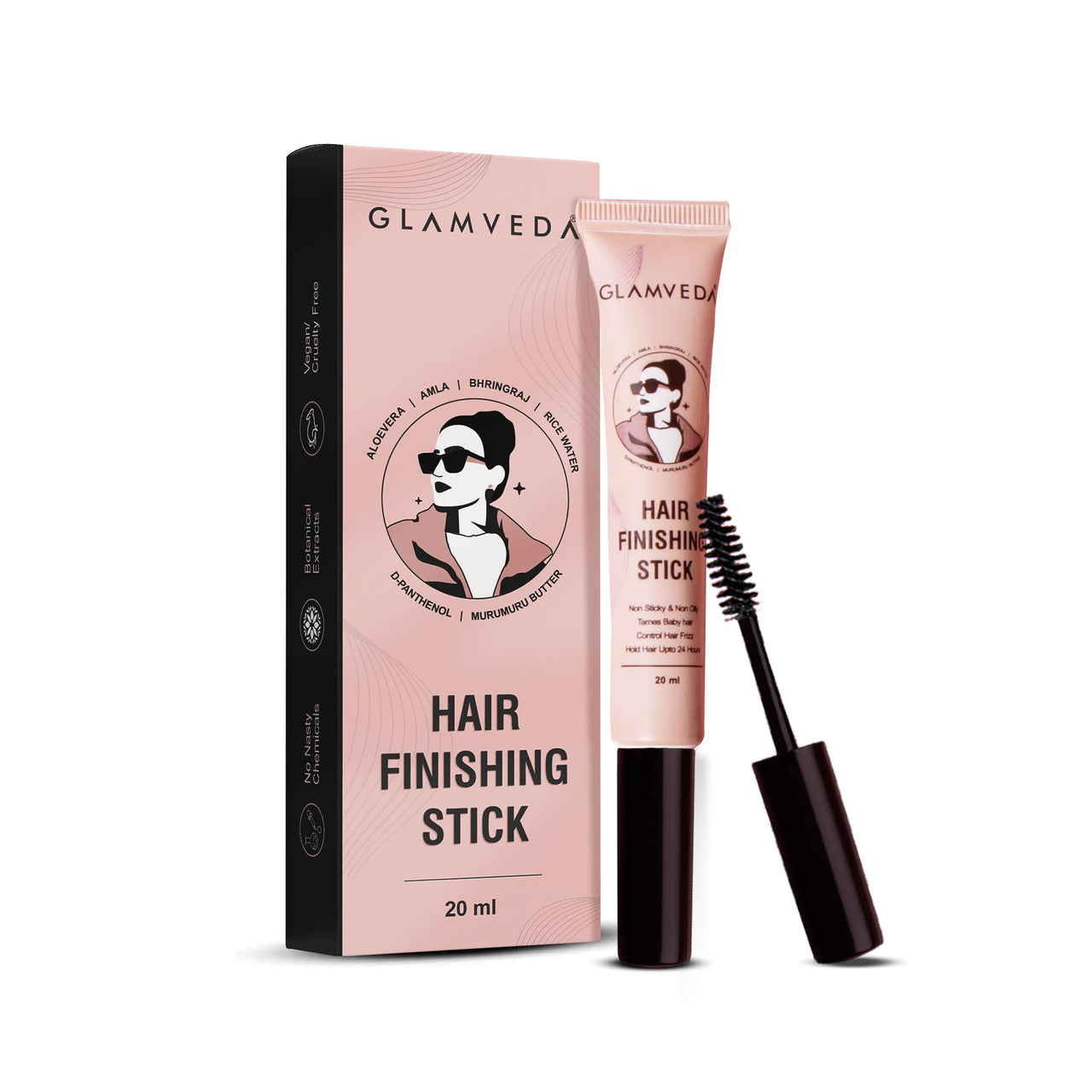 GLAMVEDA Hair Finishing Gel Stick For Women | Non-Greasy And Non-Sticky | One-Stop Solution For Hair Styling | 24 Hours Stay | With Rice Water | 20ml Pack Of 1
