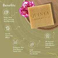 Quinta Essentia Organic Cold Turmeric Processed Bathing Soap for Nourishing & Soothing Skin, Remove Tanning, Dead Skin, Exfoliate & Deep Cleanse - 100g (Pack 0f 2)