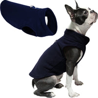 Gooby Fleece Vest Dog Sweater - Navy, X-Large - Warm Pullover Fleece Dog Jacket with O-Ring Leash - Winter Small Dog Sweater Coat - Cold Weather Dog Clothes for Small Dogs Boy or Girl X-Large (Around 23-lb)