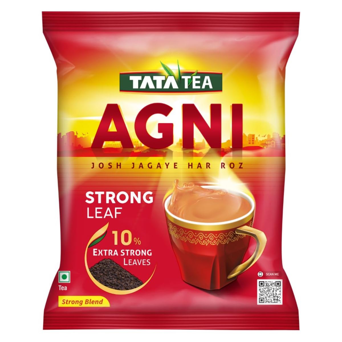 TATA TEA AGNI , Strong Chai With 10% Extra Strong Leaves, Black Tea,500 Gram