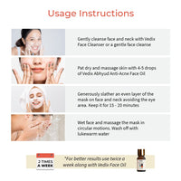 Vedix Customized Face Pack - Avasya Clarifying Clay Mask For Acne Prone Skin With Kumari + Tea Tree + Kaolin