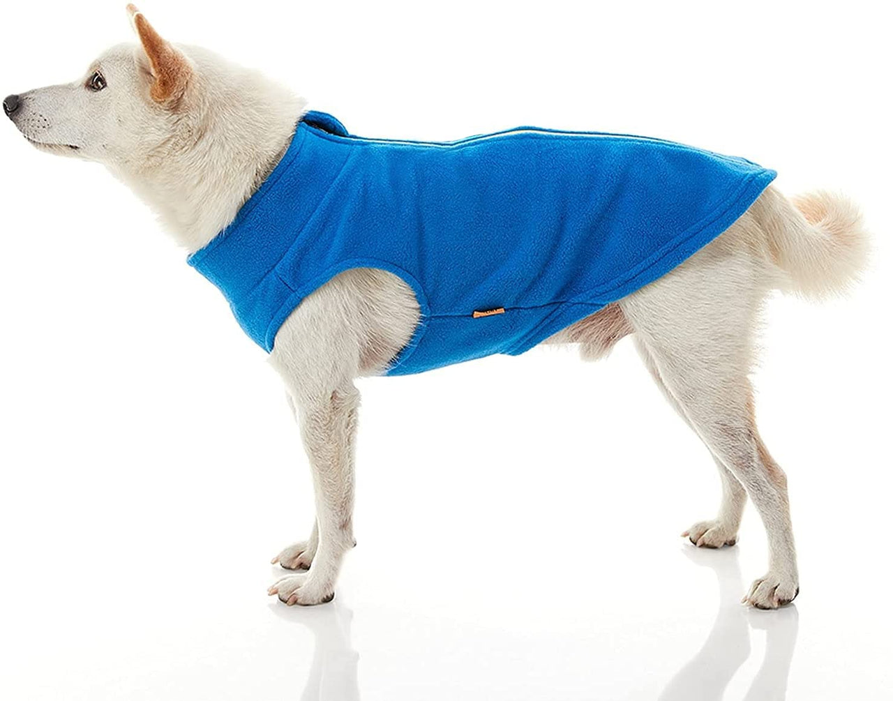 Gooby Zip Up Fleece Dog Sweater - Blue, 2X-Large - Warm Pullover Fleece Step-in Dog Jacket with Dual D Ring Leash - Winter Small Dog Sweater - Dog Clothes for Small Dogs Boy and Medium Dogs