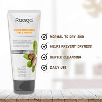 Raaga Professional Moisturizing Facewash, with Shea Butter, Jojoba and Almond Oil, 80ml, Gently Cleanses Skin, Removes dirt and impurities, for Normal to Dry Skin