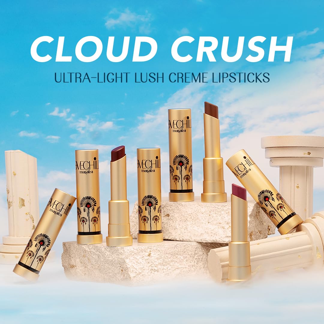 LoveChild Masaba Lush Creme Lipstick (Maroon), Moisturizing Satin Finish with Ceramides & Shea Butter, Lightweight, Long-Lasting & Ultra-Smooth, Perfect Shades for Indian Skin Tones, Cloud Burst 3.5g