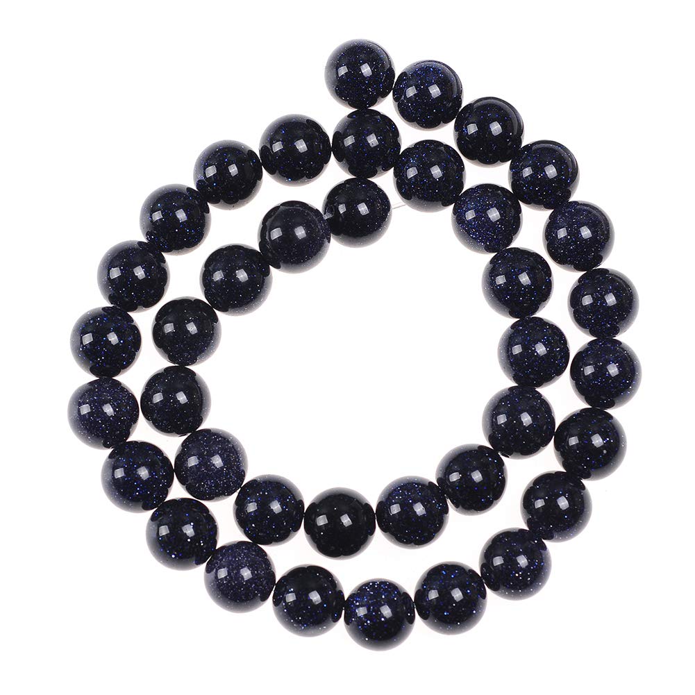 Natural Stone Beads 8mm Blue Sand Stone Round Loose Beads Crystal Energy Stone Healing Power for Jewelry Making DIY,1 Strand 15"