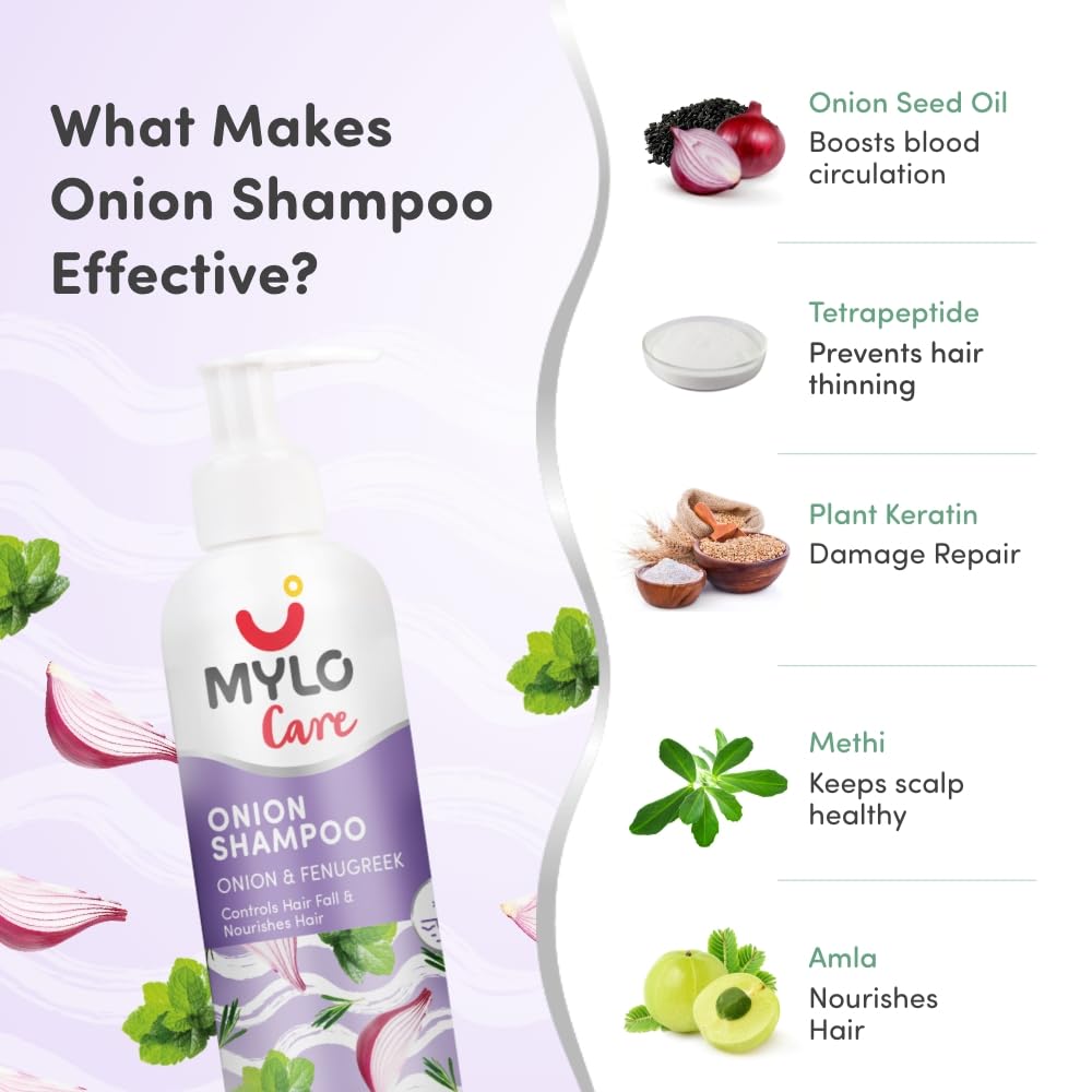 Mylo Pre & Post Pregnancy Hairfall Shampoo & Conditioner with Onion - 200 ml each