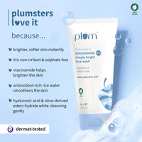 Plum Simply Bright 2% Niacinamide Face Wash with Rice Water | Brightens, Softens & Smoothens Skin | for Oily, Acne Prone, Dry, Normal, Sensitive Skin | Gentle & Non-Drying | for Men & Women | 150ml