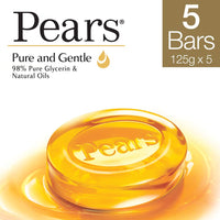Pears Pure And Gentle Bathing Bar, 125g (Pack Of 5) & Dove Hair Fall Rescue Shampoo, 1L