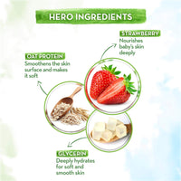 Mamaearth Super Strawberry Body Wash For Kids - 300 ml | Infused with Strawberry and Oat Protein | Gently Cleanses Skin, Dermatologically Tested, SLS/SLES and Paraben Free