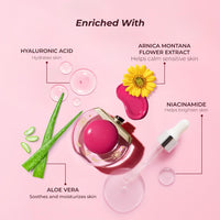 LoveChild Masaba Quench Tint, 3-in-1 Lip, Cheek & Eye Tint, Steamy Kiss (Pink) Hydrating, Multipurpose Makeup, Lightweight, Blendable Color with Niacinamide & Hyaluronic Acid, 12 g