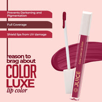 Juice Fabulous Nude - M16 Kiss Sensation Lipstick & Lovely Lilac - M17 Color Luxe Liquid Lipstick with Goodness of Bio Retinol, & SPF 15 UV Protection