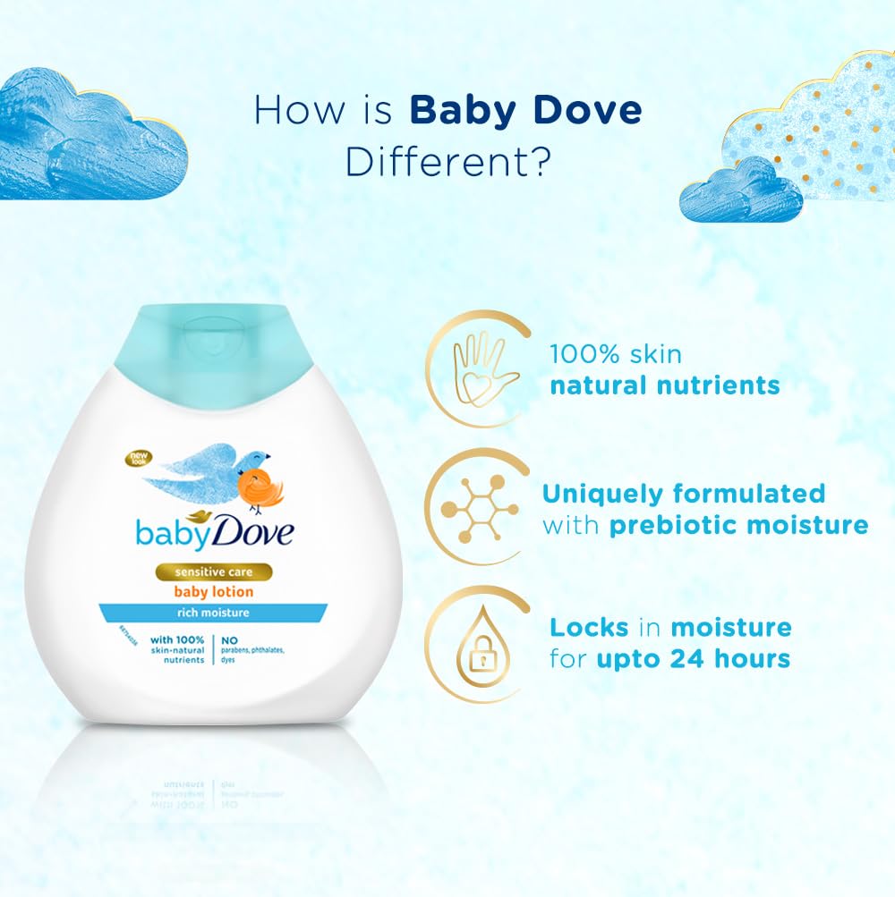 Baby Dove Rich Moisture Baby Lotion, 200 ml (Pack of 2)
