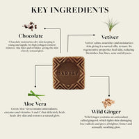 Sadhev Organic Vetiver And Chocolate Bathing Soap For Damaged Skin Chemical Free- 125g (Pack of 1)