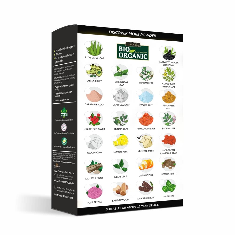 INDUS VALLEY Activated Charcoal Powder for Face Mask, Glowing, Detoxifies, Helps with Digestion Set of 2 Packet (100g*2= 200g)