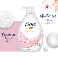 Dove Refreshing Sakura Blossom Body Wash with Himalaya Pink Salt for Replenished Skin, 1L