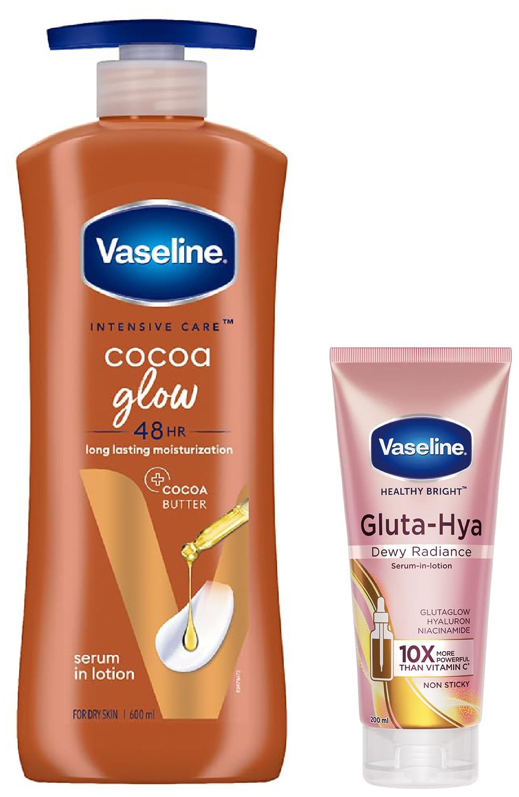 Vaseline Gluta-Hya Dewy Radiance & Vaseline Cocoa Glow Lotion
