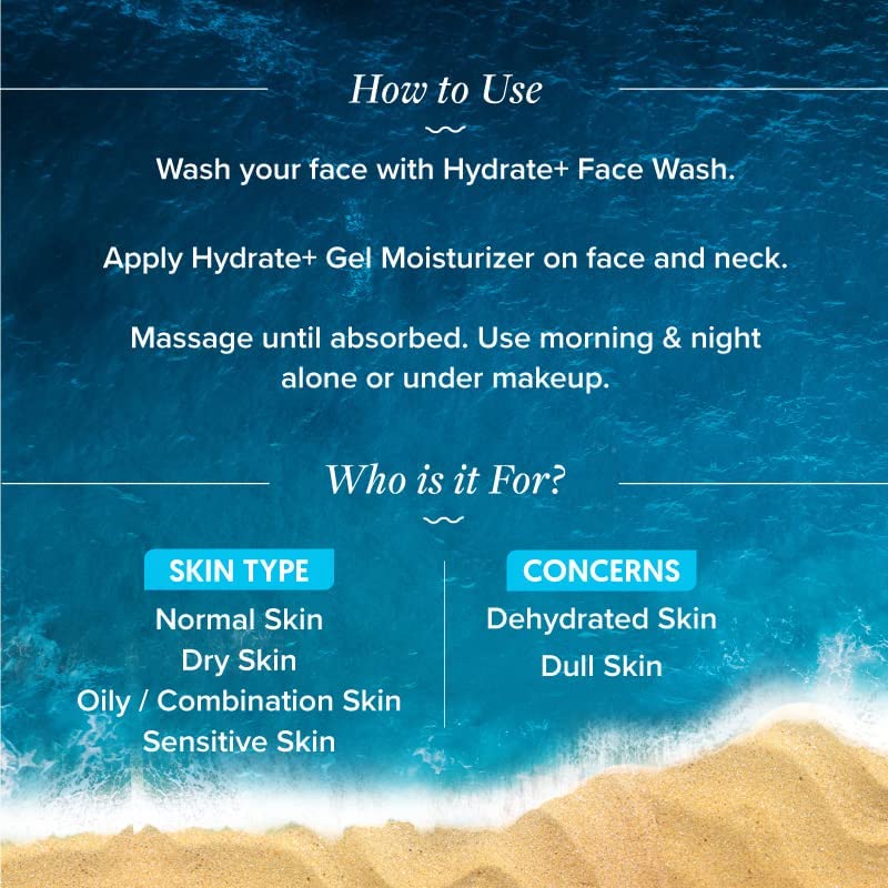 Aqualogica Hydrate+ Gel Moisturizer with Coconut Water & Hyaluronic Acid for Day & Night for Men & Women - For Normal, Dry & Combination Skin -100g