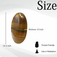 Amazing Gemstone Fluorite Palm Stone - Pocket Massage Worry Stone for Natural Body Chakra Balancing, Reiki Healing and Crystal Grid (Fluorite)