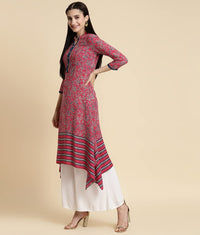 rangita Women Rayon Floral Printed Calf Length A-Line Kurti