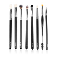 PAC Eye Series Synthetic Bristle Makeup Brush Set | Foundation, Blush, Eyeliner, Concealer, Eyeshadow Brushes with Makeup Brush Pouch | For Cream, Liquid And Powder Formulation - 8 Brushes