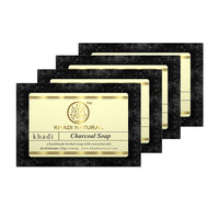 Khadi Natural Charcoal Soap |Deep Cleansing | Purifying | Oil Control | 125g (Pack of 4)