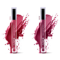 Juice matte Luxe lipstick & lip Gloss - Vitamin E Enriched, Smudge-Free with Bio Retinol, Moisturizing Lock Technology, SPF 15 Pack of 2 (PINK PLUM - M08 & PINKISH BERRY - G04)