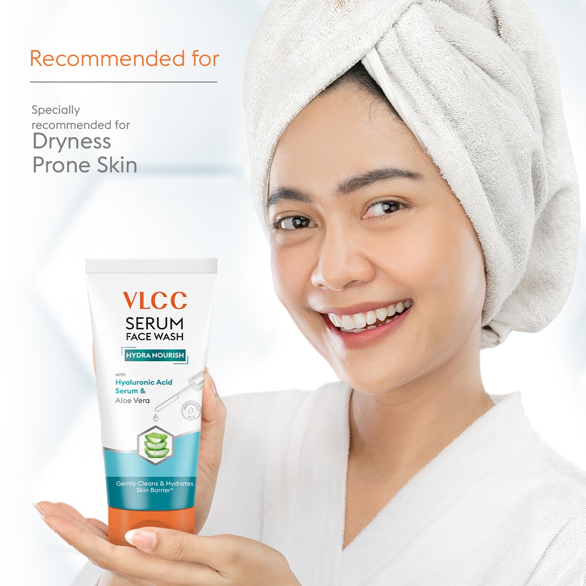 VLCC Serum Facewash - 100ml | with Hyaluronic Acid Serum to Softens and Nourishes Skin & Aloe Vera for Gentle Cleansing & Strengthing Skin Barrier | Dermatologically Tested