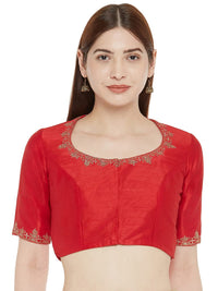 X3 Women's  Polyester Sleeve Readymade Saree Blouse